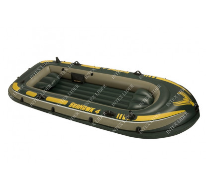 68350 Надувная лодка Intex ПВХ 4-х местная SeaHawk 400 Set 351 х 145 x 48 см
