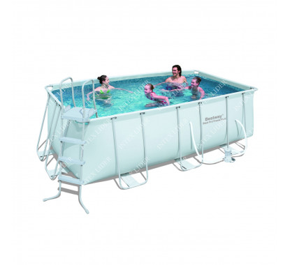 56241 Каркасный бассейн прямоугольный BestWay, 412х201х122см, фильтр-насос картр 2006 л/ч