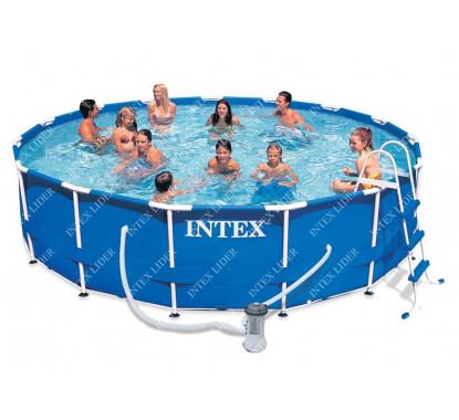 28232 Каркасный бассейн круглый Intex, 457х91см, фильтр-насос картр 3785 л/ч