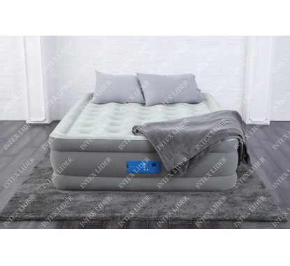 67706 Двухспальная кровать BestWay 152х203х46см встр.насос 220В с автоподкачкой, до 300кг