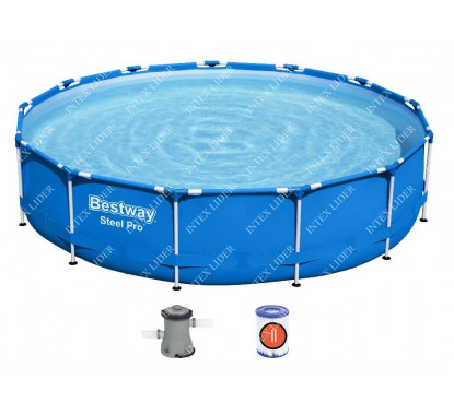 Круглый каркасный бассейн Bestway 396х84см+фильтр-насос (5612E)