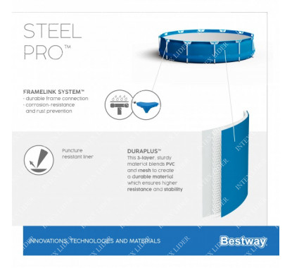 Круглый каркасный бассейн Bestway 396х84см+фильтр-насос (5612E)